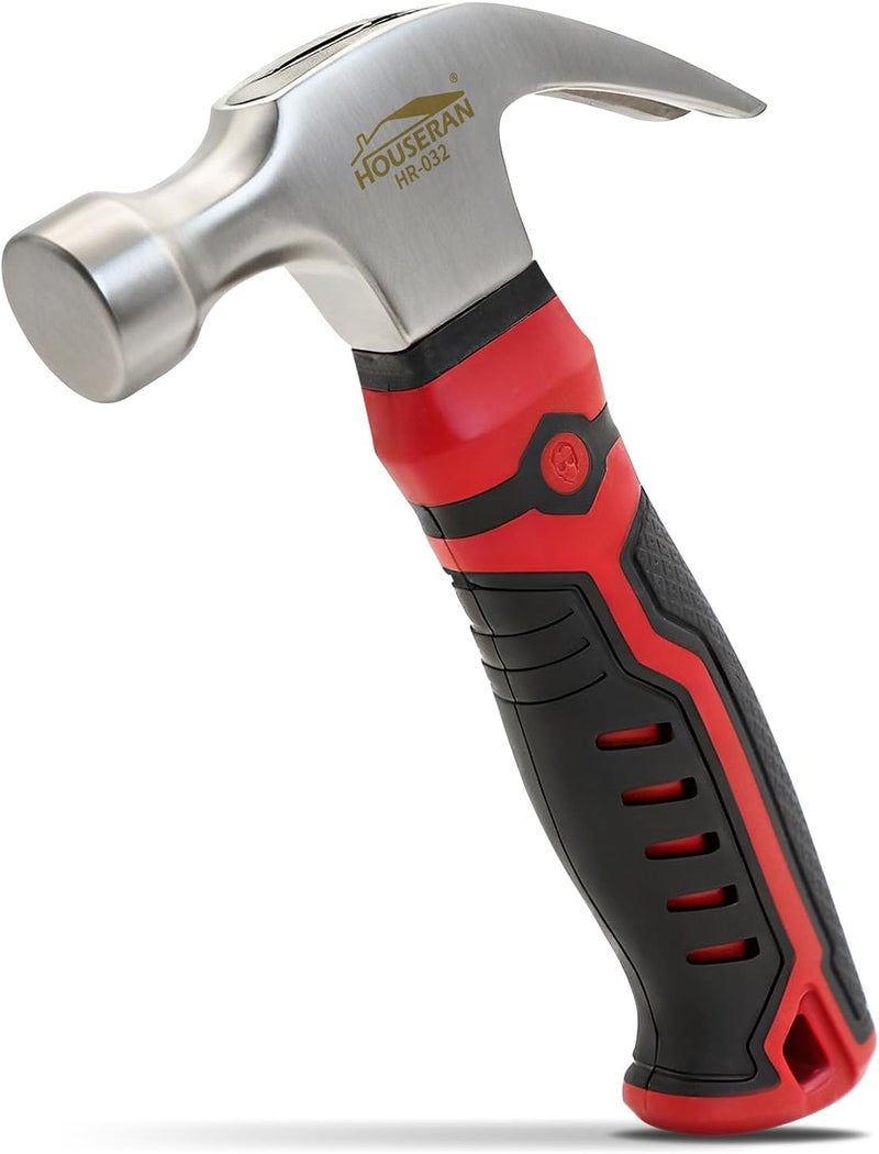 HOUSERAN Small Hammer 12oz, Claw Hammers for Picture Hanging, Martillos De Construccion, Small Hammer for Women, Suitable for Family, Camping, Stakes, DIY, Red x Black - Image 1